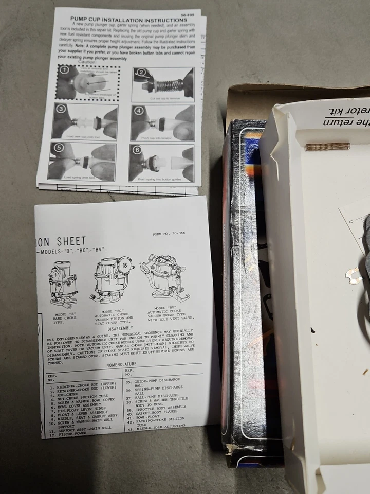 KIT DE RECONSTRUCCIÓN ROCHESTER ABIERTO Walker Products 15323C **(parcial)** Foto 4 de 4