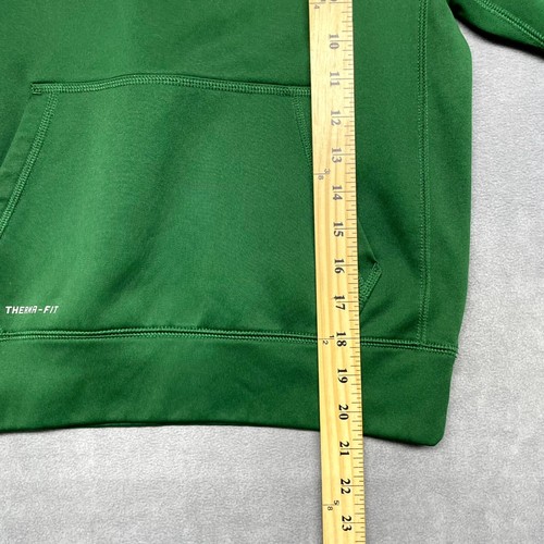 Nike Therma Fit Hoodie Boys Small Green Fleece Lined Logo Long Sleeve Pullover - Picture 4 of 6