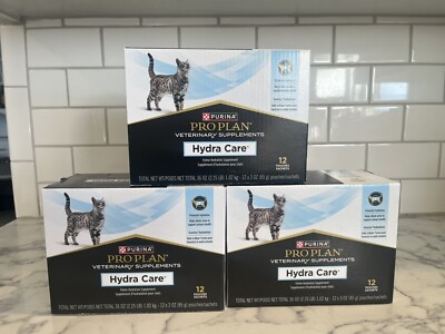 3X Purina Pro Plan Veterinary Hydra Care for Cats (36 Pouches Total) BB 7/25