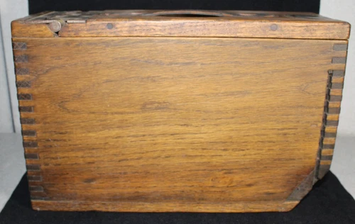 Vintage WW1 Military Wooden Ammo Box Original Leather Handle Functional