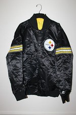 New Reversible NFL Pittsburgh Steelers polyester black / yellow jacket men's M