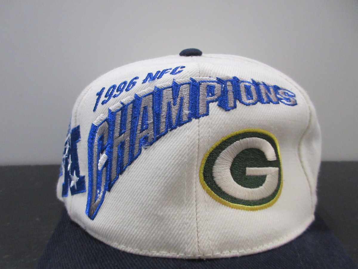 VINTAGE Green Bay Packers Hat Cap Snap Back White Laser