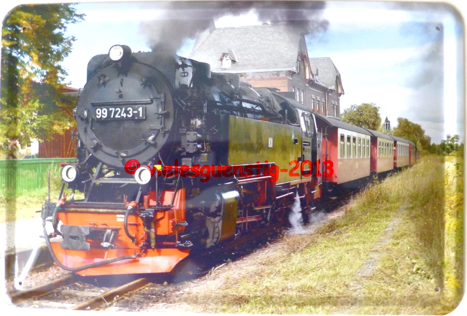 VIELESGUENSTIG BY ROBBY WANKA Blechschild 20x30cm - Lok Dampflok