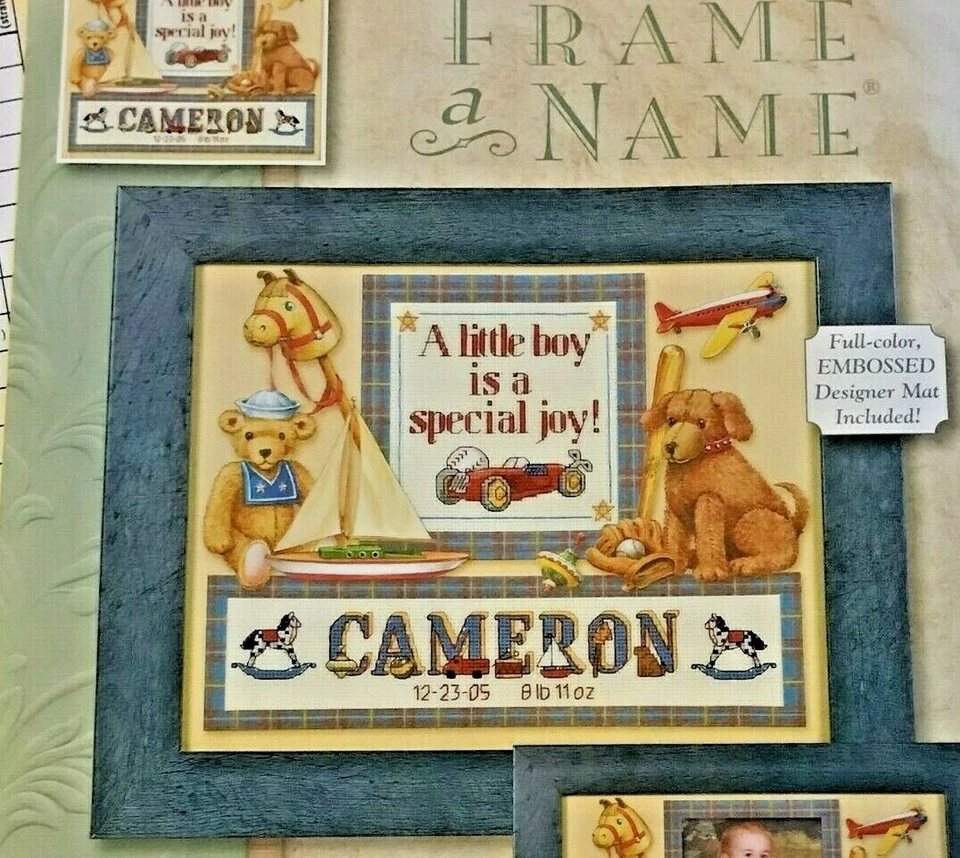 Patrón de punto de cruz contado alfabeto y verso Tommy's Toys # 6985 marco un nombre Foto 2 de 4