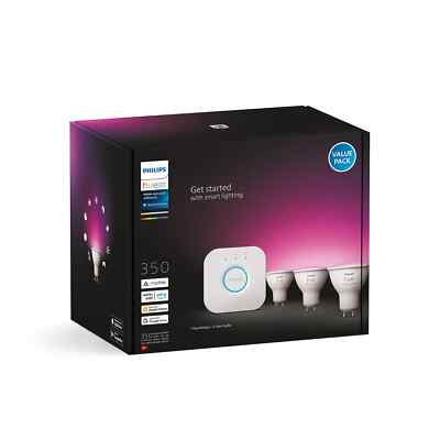 Philips Hue White & Color Ambiance GU10 3er Pack inkl. Bridge Starter Set | NEU