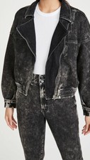 Black Denim Jacket By J Brand Vintage Wash Silver Hardware Usl Ukxl Bnwt £385