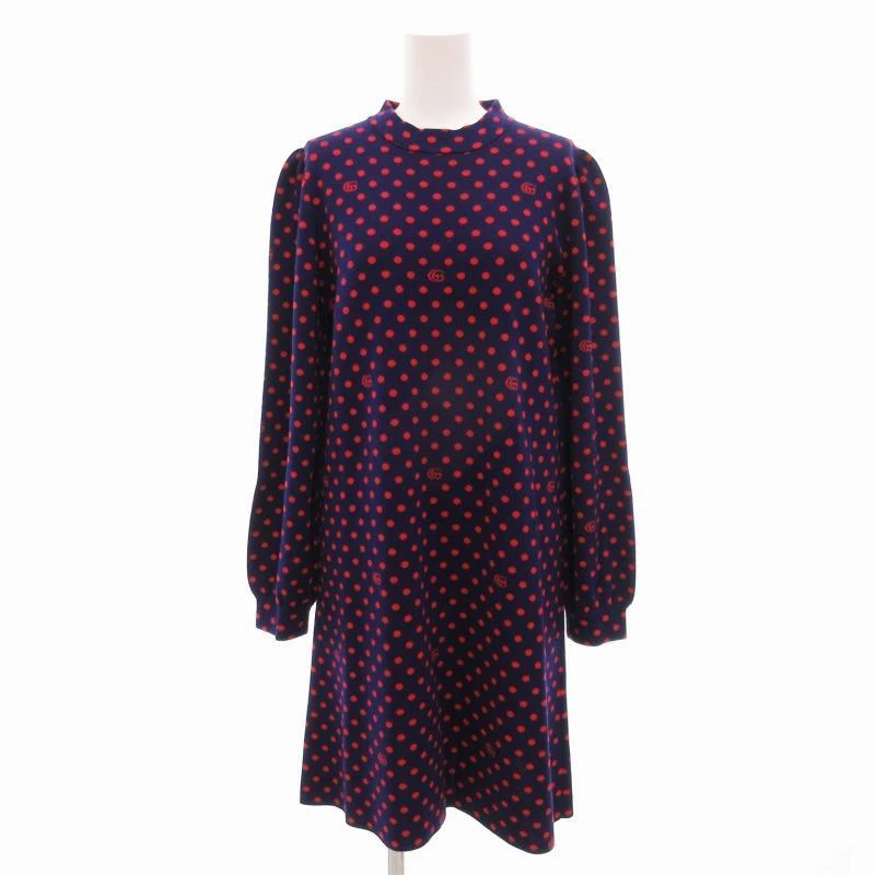 Robe GUCCI authentique GG en tricot à pois en excellent état laine manches longues