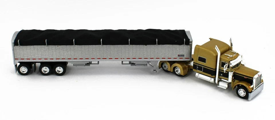 2022 DCP 1:64 *GOLD* Peterbilt 379 70" w/WILSON 50' Tri-Axle Grain Trailer NIB - Image 3 of 4