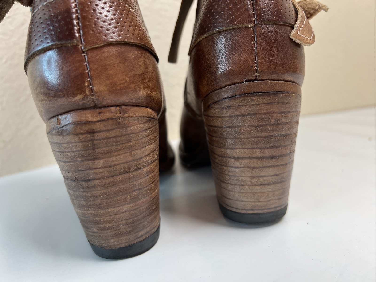 Bed Stu Cobbler Series Brown Leather Distressed Ankle Boots Womens Size ...