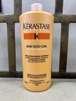Kerastase Nutritive Bain Oleo Curl  Shampoo Dry, Curly And Unruly Hair 34 fl OZ