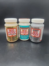 (3) Plaid Mod Podge Dishwasher Safe-8oz - Shimmer, Gloss Waterbase New Unopened 