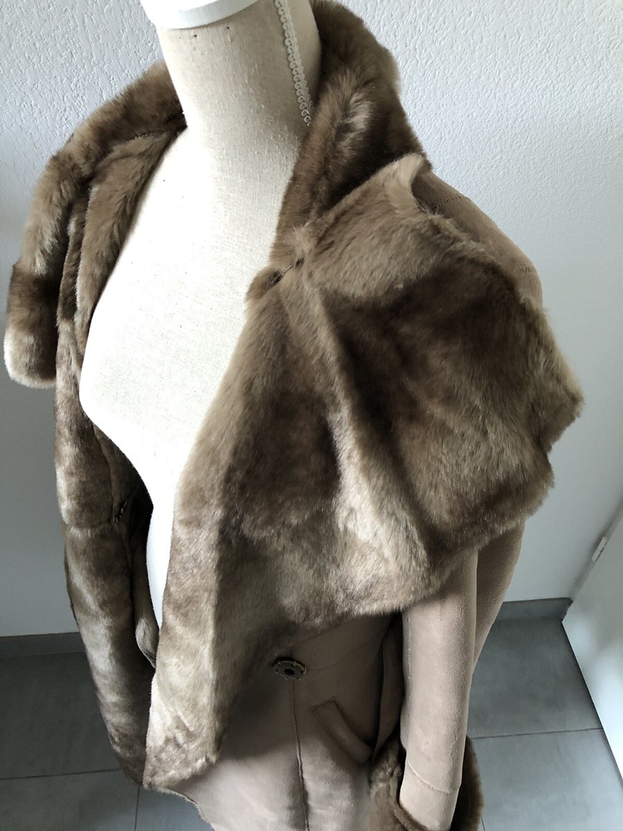 Manteau Long En Daim Beige Georges Rech - Taille 36 (S) - Neuf Sans étiquette - Style Chic Et Intemporel
