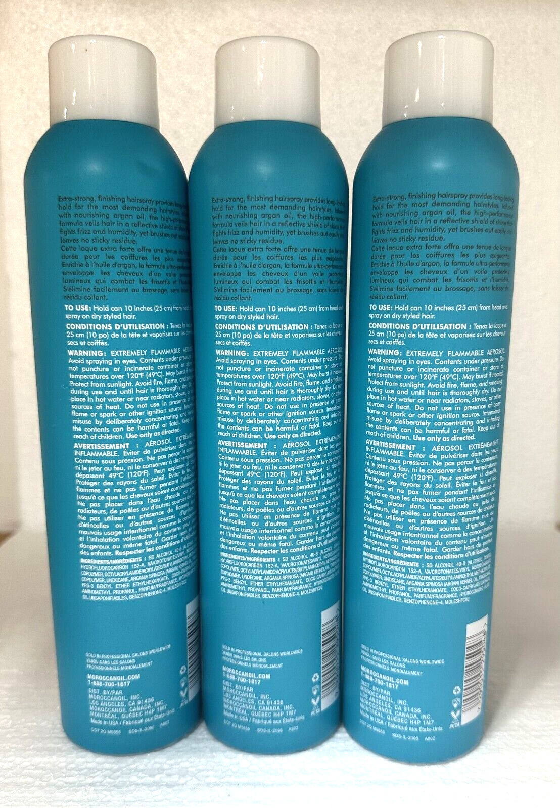 *NEW** 3 PACK Moroccanoil Moroccan Oil EXTRA STRONG Hairspray 10 Oz
