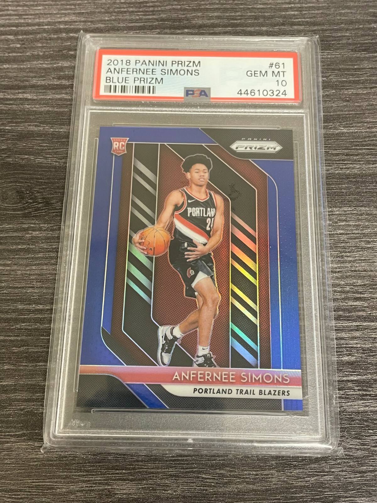 2018 Panini Prizm Anfernee Simons Blue /199 RC Rookie PSA 10