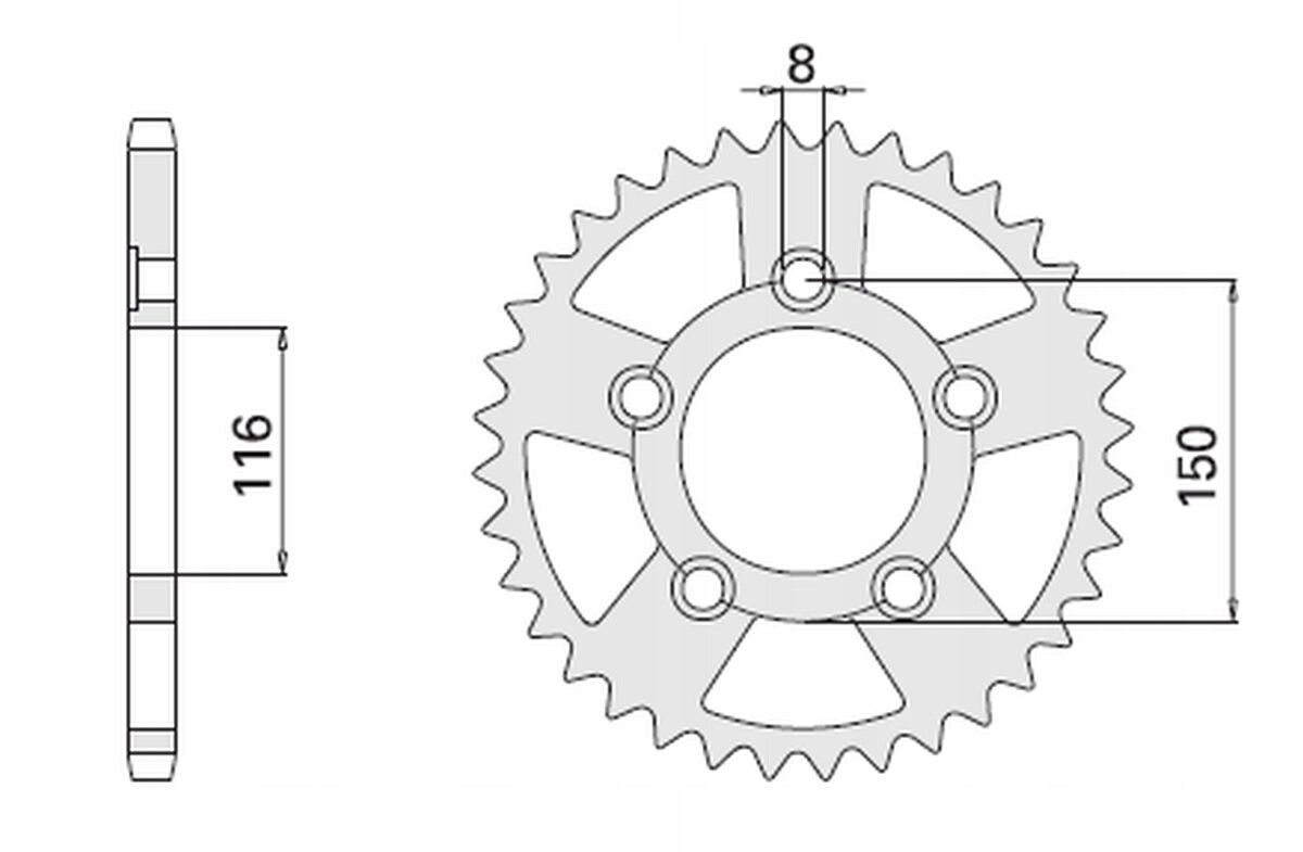 Pignon arrière CHT 4329 42 à pas 520 pour optimiser l'accélération de l'Aprilia RS250