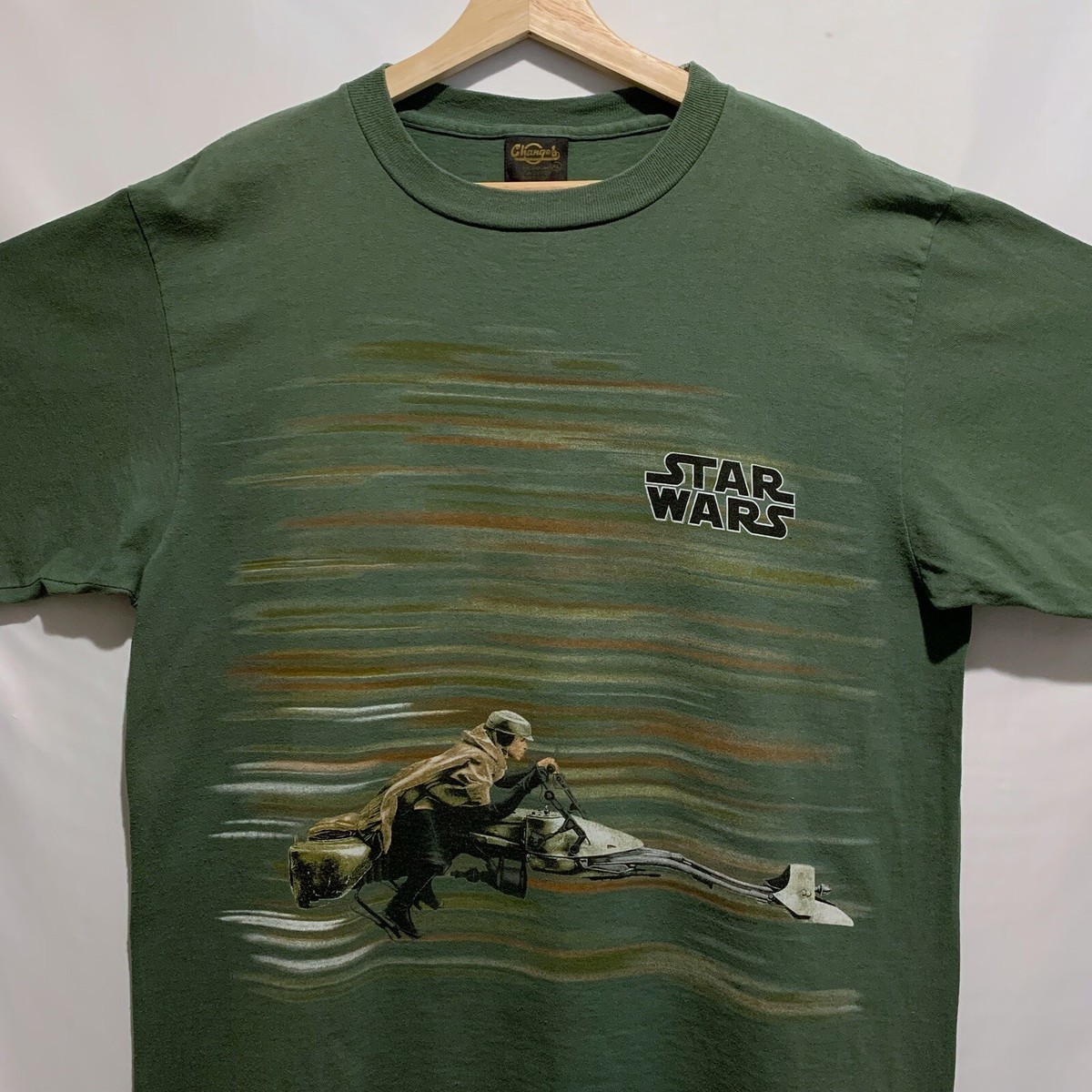 Vintage 90s Star Wars Speeder Bike Jedi Double Sided Rare T Shirt 