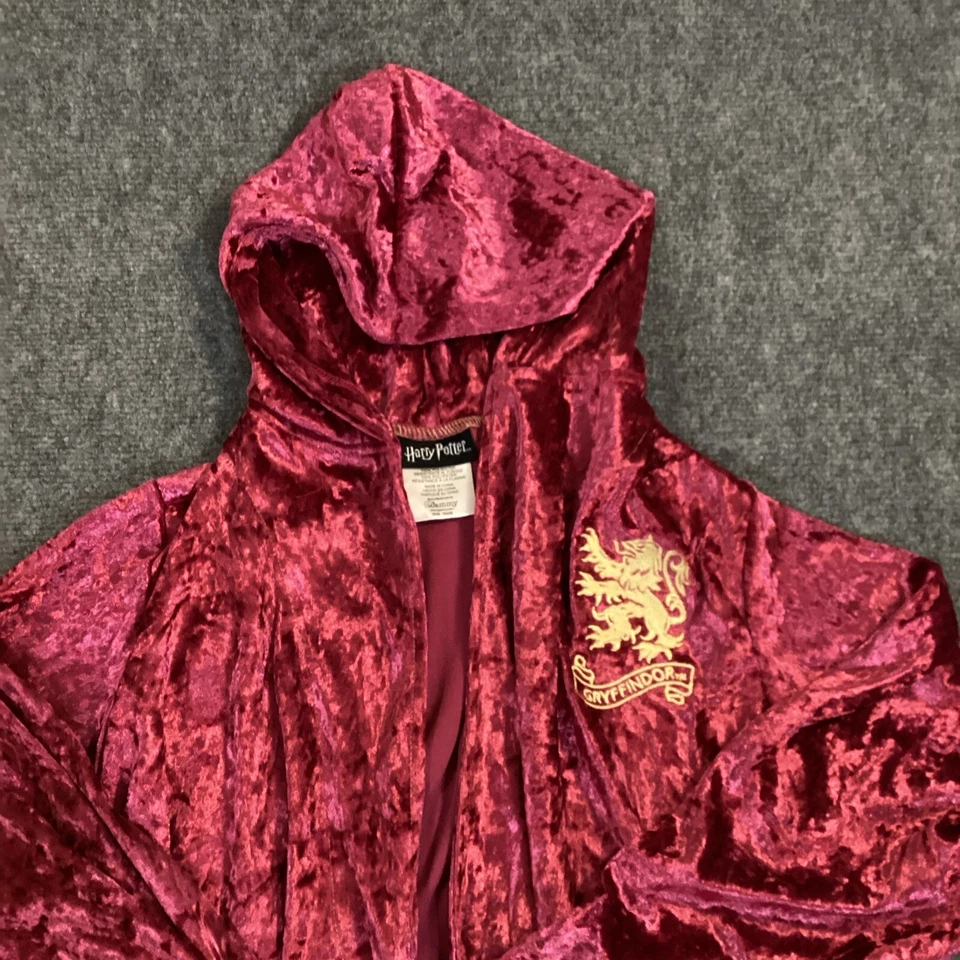 Roupão Harry Potter pijama infantil grande banho de pelúcia vermelho marrom veludo Grifinória - Imagem 2 de 4