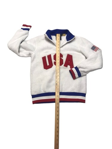 2022 Polo Ralph Lauren Team USA Olympic Fleece Pile Pullover Sweater M (10-12) - Picture 8 of 13