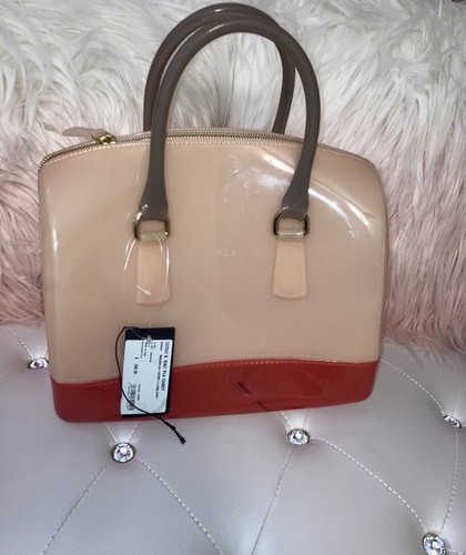 NEW RARE Furla Candy Bag Magnolia/Verve/Luna Multicolor Pink Medium Satchel $298 - Picture 5 of 12