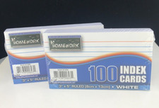 100 Index Cards White by A+ Homework (Lot of 2) - (New) Back  To School