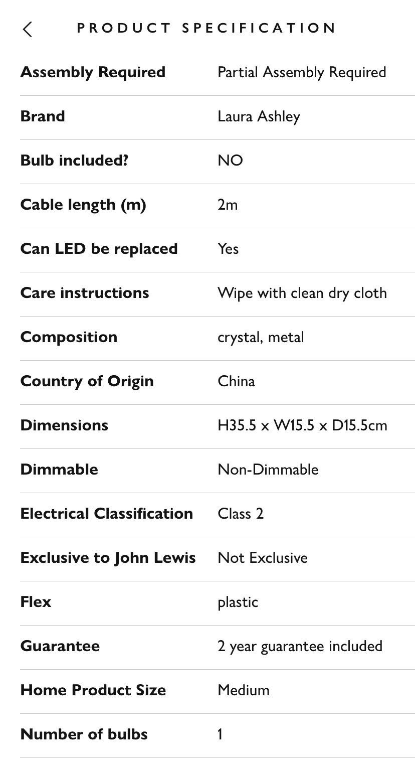 John Lewis Laura Ashley Rhoshiil Table Lamp eBay