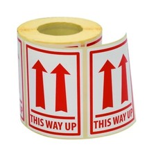 80 x 100mm This Way Up Printed Parcel Printed Self Adhesive Labels 500 Per Roll