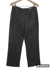 Sz 8 Y2K VINTAGE CAbi Straight Leg Grey Pants BACK ZIP Poly/Rayon Made in USA