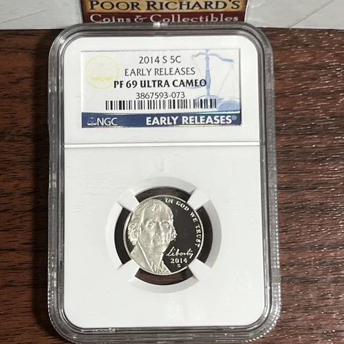 2014 S Proof 5C NGC Certified PF69 Ultra Cameo Early Release SN1071