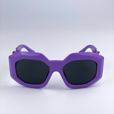 Versace Women Sunglasses Lilac Dark Grey Irregular Oversized 