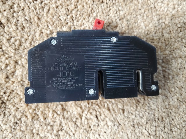 20A 240V 2Pole Zinsco/Challenger/Connecticut/Sylvania Circuit Breaker