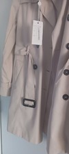 New Womens Khaki Double Breasted Trench With Belt Xl
