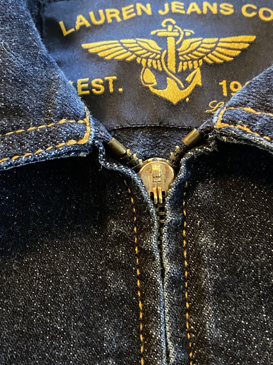 Lauren Jeans Co Denim Jacket Women's XL Dark Wash Pockets Ralph