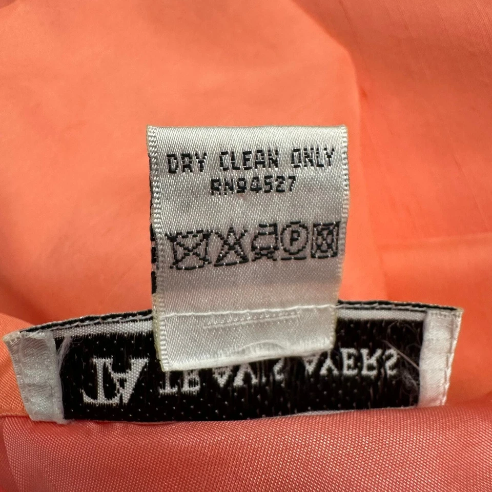 Travis Ayers Womens Silk Skirt Size 16 Coral Knee Length Quiet Luxury Classic - Image 4 of 4