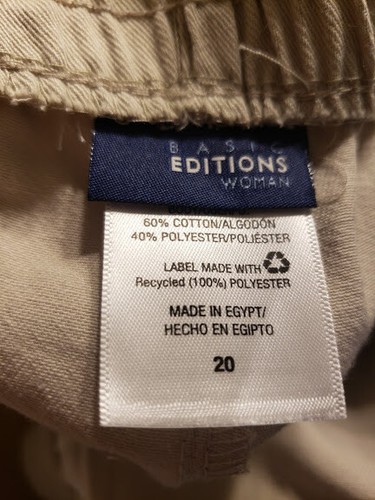Women's Plus Basic Editions Relaxed Fit Pull on Pants 20 Short Tan Fall Group - Picture 5 of 6