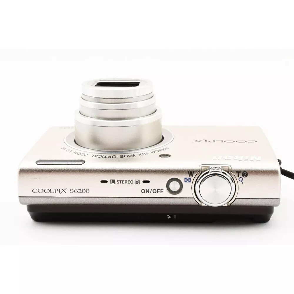 Nikon COOLPIX S6200 シルバー Nikon Coolpix S6200 digital camera W/Battery, Charger Silver | eBay