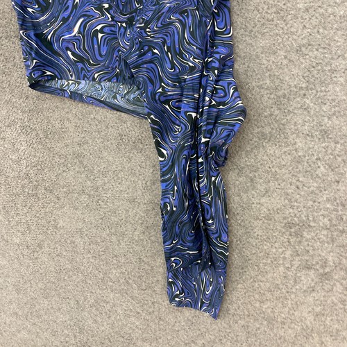 SPORTMAX Max Mara Womens Top Size 14 Blue Swirls Sleeveless Cotton Blouse 15520 - Picture 3 of 12