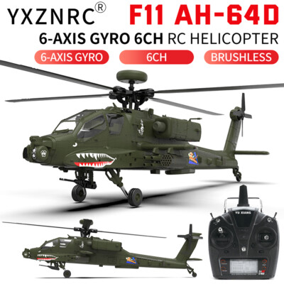 YZNRC F11 AH-64D Apache 2.4G 6CH 3D Flybarless RC Hubschrauber 2 Akkus Aircraft