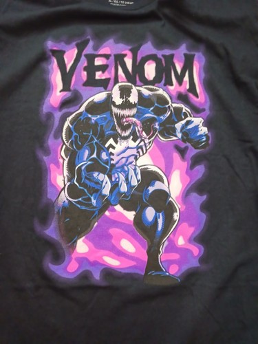 Marvel Venom Graphic T-Shirt Tee Mens XL Black Solid Short Sleeve New NWT Cotton - Picture 2 of 3