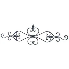 Black Pediment Scrolling Decorative Metal Wall Piece