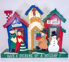 Christmas Decor Wooden Standing Table Decorations Snowman Town Country Primitive