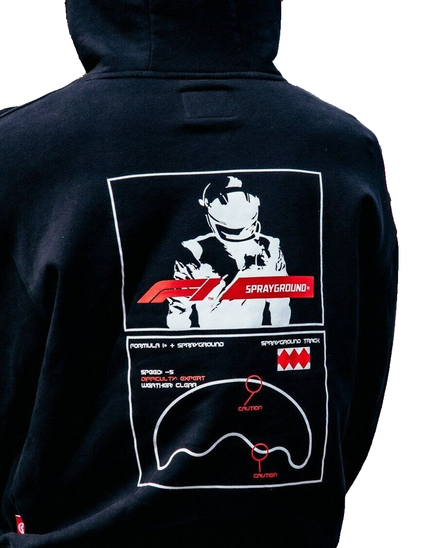 Formula One Sprayground Hoodie Black Sweatshirts Shark In Paris