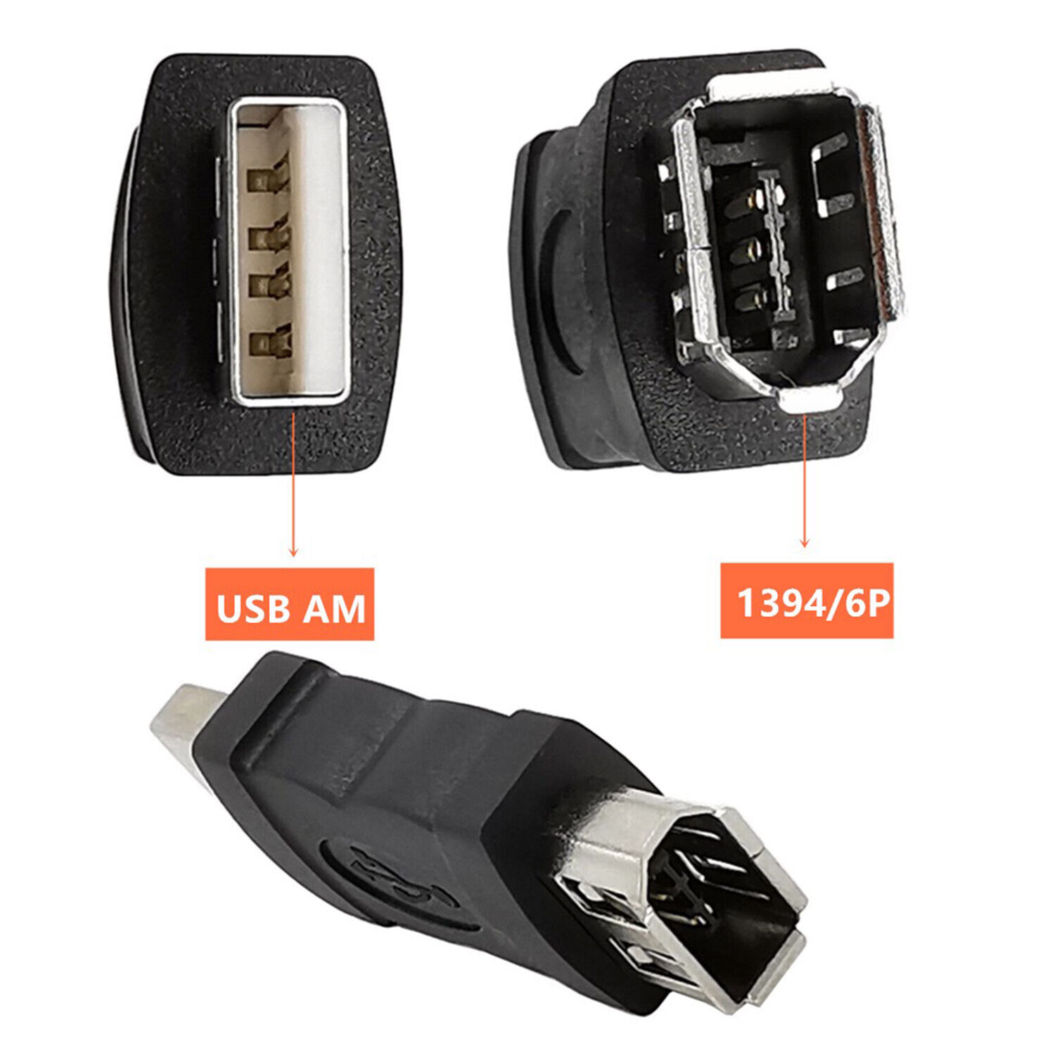 Firewire IEEE 1394 Lot de 4 adaptateurs USB femelle F vers USB M mâle 6  broches vers USB 2.0 mâle pour imprimante, appareil photo numérique,  scanner, disque dur : : Électronique