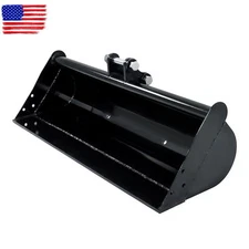 1000mm Plain No Tooth Bucket Attachment For Mini Excavator 1T - 1.5 Tons