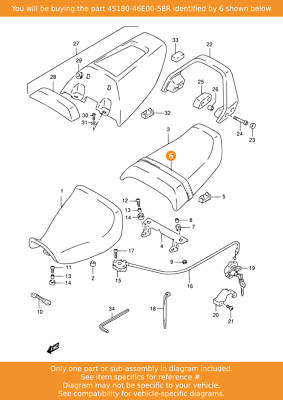 SUZUKI band, Seat Grip (black), 45180-46E00-58R OEM | eBay UK