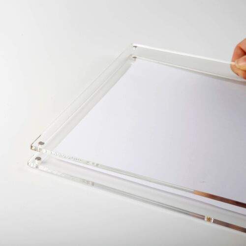 Clear Acrylic L Photo Frame 5x7" Sign Holder Portrait/Landscape Desktop Stand - Picture 12 of 26