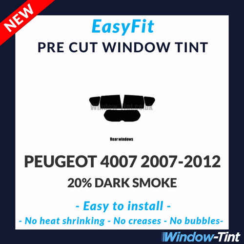 EasyFit Static Pre Cut Window Tint For Peugeot 4007 2007-2012 - 20% Dark Rear - Picture 1 of 3