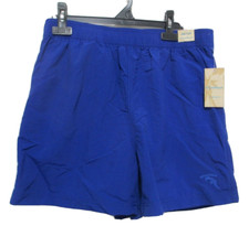 NWT Roundtree  Yorke Carribean Mens M Swim Trunks Blue Nylon Inner Key Pocket