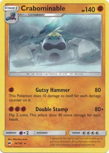 Pokemon Crabominable - 74/147 - Rare NM-Mint Burning Shadows