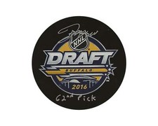 Joseph Woll Autographed 2016 NHL Draft Puck Inscribed 