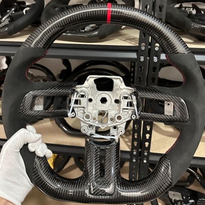Alcantara Carbon Fiber Steering Wheel for Ford Mustang GT500 GT350 V8 2015-2023